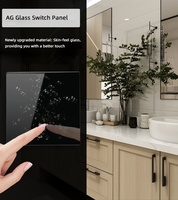 Interrupteur mural intelligent Glomarket Ag Glass, interrupteur sans fil neutre, télécommande pour maison intelligente, interrupteur compatible avec Google Alexa, commande vocale