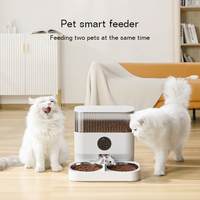 Distributeur automatique de nourriture pour chats et chiens Smart 5L Mangeoire automatique intelligente pour animaux de compagnie avec support de bol pour chats et chiens