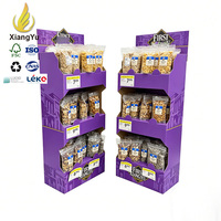 Support d'affichage au sol portable en carton recyclable et écologique personnalisé pour la promotion en supermarché, étagère pour produits en bouteille