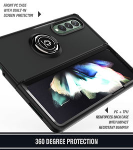 Fundas de teléfono móvil con soporte de anillo para <span class=keywords><strong>Samsung</strong></span> Galaxy Z Flip <span class=keywords><strong>Fold</strong></span> 6 <span class=keywords><strong>Fold</strong></span> 5 Z Flip <span class=keywords><strong>4</strong></span> Kickstand funda rígida de goma suave para teléfono - Product Image 4