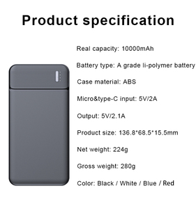 Power Bank Piccolo e Sottile da 5000mAh/10000mAh con Logo LED Personalizzato - Product Image 4