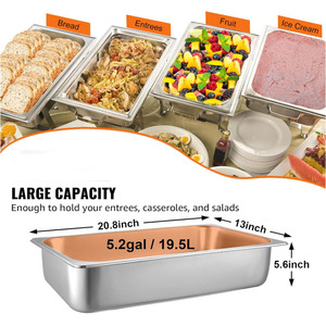 Equipo para Restaurantes de Comida Rápida, Recipiente Gastronorm GN de Acero Inoxidable 304, Recipiente Rectangular para Alimentos, Bandeja para Helados y Salsas, Calentador de Alimentos - Product Image 5