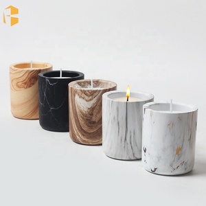 Vase de bougie en ciment de décoration de maison moderne pot en céramique de bougie parfumée avec design en <span class=keywords><strong>marbre</strong></span> - Product Image 2