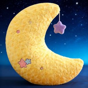 Lindos Cojines de Peluche con Forma de <span class=keywords><strong>Luna</strong></span> y Estrella, Cojines Decorativos para Sofá, Sala de Estar, Cabecera, Cojines de Apoyo Lumbar para Automóvil - Product Image 5