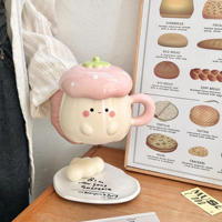 Mug en céramique de porcelaine à motif floral de luxe créatif avec couvercle, écologique, personnalisable pour cadeaux d'affaires et occasions, compatible lave-vaisselle