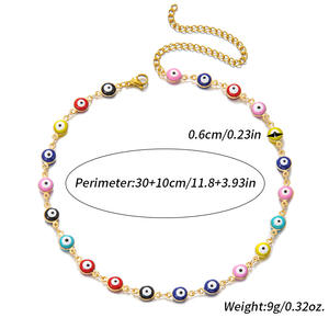 Pulsera de Talismán de ojo de pez azul turco hecha a mano, pulsera de trébol de cuatro hojas de ojo malvado de Amistad ajustable a la moda para niñas - Product Image 4