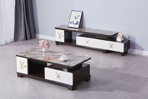 Meuble <span class=keywords><strong>TV</strong></span> IMAJ Design Tendance Blanc et Noir Effet Marbre, Meuble <span class=keywords><strong>TV</strong></span> Moderne en Bois, Ensemble <span class=keywords><strong>Commode</strong></span> de Luxe pour Salon, Meubles de Maison en Gros - Product Image 5