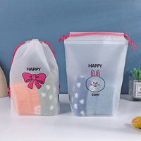 Sac de maquillage cosmétique à cordon réutilisable transparent sac de rangement pour vêtements sac à cordon en plastique personnalisé pour chaussures