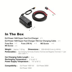 เครื่องชาร์จในรถยนต์ดีเจ พาวเวอร์ 1 กิโลวัตต์ ชาร์จเร็วพิเศษ พร้อมวัสดุพีวีซีและอะลูมิเนียมอัลลอย สำหรับรถยนต์ปี 2000/ - Product Image 6