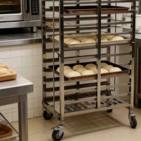 Commerciële 201 304 roestvrijstalen gepolijste bakkerijwagen, zwaar belastbaar, 300 kg/m draagvermogen, keuken