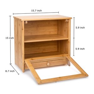 Boîte à pain <span class=keywords><strong>français</strong></span> multifonctionnelle en bambou et pin, personnalisable, avec tiroir, pour une conservation de la fraîcheur de haute qualité, vente en gros - Product Image 4
