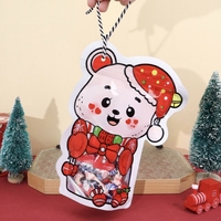 Sacs en plastique de qualité alimentaire en forme spéciale de dessin animé de Noël avec fenêtre transparente pour l'emballage de cadeaux de Noël pour enfants