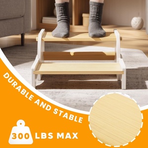 Taburete <span class=keywords><strong>de</strong></span> Madera para Niños Pequeños, Ajustable en Altura, <span class=keywords><strong>de</strong></span> 2 Peldaños, Diseño Multifuncional <span class=keywords><strong>de</strong></span> Elefante con Asas para Baño, Cocina y Dormitorio - Product Image 5