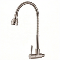 Robinet mural moderne en acier inoxydable 304 pour cuisine et salle de bain, avec bec flexible universel et pulvérisation double mode, OEM pour projets commerciaux