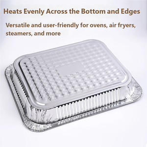 알루미늄 호일 일회용 용기 테이크 아웃 팬 베이킹 트레이 대형 라자냐 팬 풀 사이즈 깊은 스팀 용기 - Product Image 3