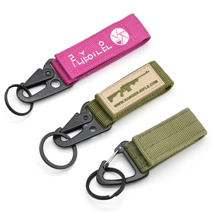 卸売ナイロン戦術キーチェーンバックル屋外バックパックキーホルダーストラップVel Cro Carabinerフック & ループ付き - Product Image 2