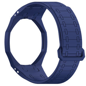 Nouvel ensemble de bracelets magnétiques en silicone de luxe compatibles avec la série Swatch Royal Pop, installation facile par un simple clic, couronne à 12 heures - Product Image 2