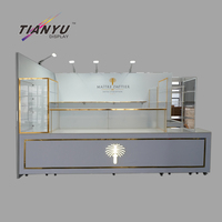 Ventes Flash : Stand d'Exposition Blanc pour Gâteaux et Aliments, Stand Pop-up 3x3 3x6 pour Salons Professionnels avec Logo de Marque