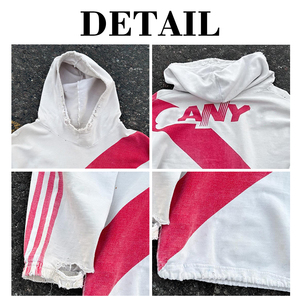 Sweats à capuche rétro streetwear personnalisés en gros, sweats à capuche en coton délavé vintage, sweats à capuche imprimés coupe ample pour hommes - Product Image 6