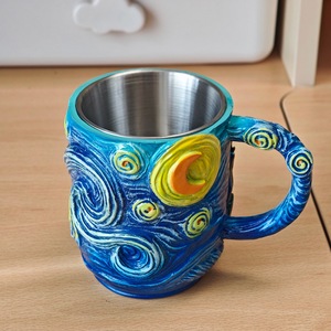 Taza <span class=keywords><strong>de</strong></span> <span class=keywords><strong>Café</strong></span> <span class=keywords><strong>de</strong></span> Resina 3D con Diseño <span class=keywords><strong>de</strong></span> <span class=keywords><strong>Noche</strong></span> Estrellada, con Revestimiento <span class=keywords><strong>de</strong></span> Acero Inoxidable, Taza Artística Inspirada en <span class=keywords><strong>Van</strong></span> <span class=keywords><strong>Gogh</strong></span> para una Decoración del Hogar Única - Product Image 1