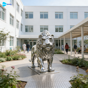 屋外庭園 モダンアート 溶接研磨ステンレス鋼 動物彫刻 豚の像 - Product Image 6