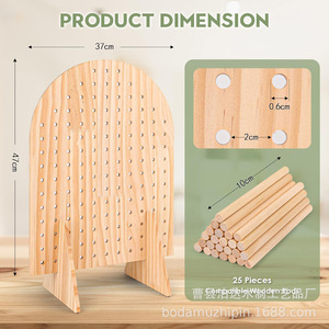 Wooden Pegboard Jewelry Storage Rack <b>Desktop</b> Display For Bracelets Earrings Hair Ties Simple Organizer <b>Shelf</b> - Product Image 4
