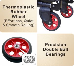 รถเข็นมือพับได้ 2-in-1 พร้อมล้อฟลายวีล |   รับน้ำหนักได้ 120 กก./200 กก., ลื่นไหลเหมือนทางลาด, เหมาะสำหรับใช้กับท้ายรถ - Product Image 3