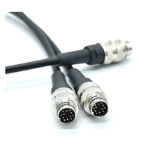 Conector Circular en Y M16 de Latón Chapado en Oro de 12 Pines, 5A 60V AISG, Cable de Soldadura de PVC, Conector de Aviación IP67