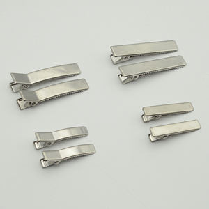 3.5cm 5cm 304 acier inoxydable Double broches Rectangle métal pinces crocodiles plaine épingle à <span class=keywords><strong>cheveux</strong></span> Barrettes pour bricolage accessoires - Product Image 1