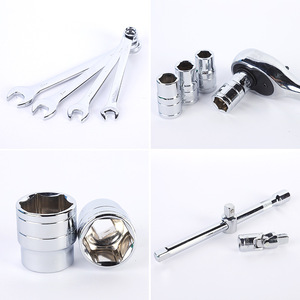 Auto Repair Tool Set <b>Ratchet</b> With <b>Sockets</b> Chromium Vanadium Steel For Mechanical And Automotive Repair - Product Image 4