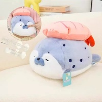 Nouvelle Peluche Loutre Sushi Mignonne et Réglable, Coussin de Canapé de Bureau, Cadeau d'Anniversaire, Rembourrage en Coton PP, 31cm-50cm, Vente en Gros