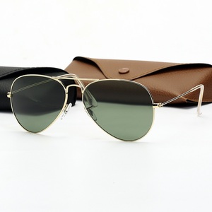 Lunettes de soleil de pilote de luxe à la mode, monture en alliage métallique, verres en verre UV400, lunettes de soleil pour hommes, cadeaux de Noël - Product Image 2