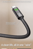 Câble magnétique auto-enroulant Type C 240W, tressé en nylon, 1,5 m, charge rapide PD, transfert de données 480 Mbps, voyant lumineux, pour iOS, ordinateur portable, téléphone