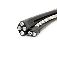Kabel Konduktor Aluminium Padat ABC 2 3 4 Inti 10-150mm2 Berisolasi XLPE untuk Distribusi Jaringan Kabel Daya Udara