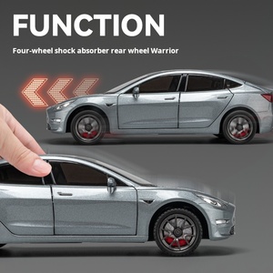 Modellino 1/24 Tesla Model 3 in Metallo Zincato, Alta Simulazione, con Gancio Traino, Suono <span class=keywords><strong>e</strong></span> Luci, Funzione Pullback, Batteria al Litio, Giocattolo da Collezione Unisex - Product Image 4