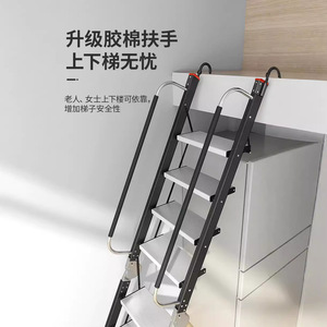Aluminum Alloy Farmhouse Design Industrial Folding Combination Ladder Portable Straight Ladder 150kg Load Supermarket Staircase - Product Image 2