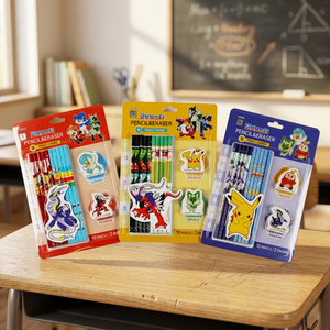 Ensemble de gommes à crayon en bois Pokémon Elite B, fournitures scolaires pour enfants, papeterie, dessin animé, cadeau pour étudiants, vente en gros - Product Image 2