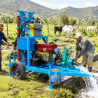 Garantie 1 an, Foreuse compacte diesel hydraulique de 35 CV pour puits d'eau de 200 m avec pneus, transport facile pour le forage de puits agricoles