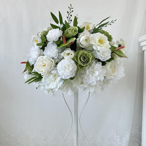 Large Luxury White Silk Rose Green Anthurium Flower Ball <b>Artificial</b> Floral Arrangement Christmas Halloween Graduation Decorative - Product Image 4