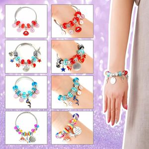 QIAO, cuentas europeas con agujeros <span class=keywords><strong>grandes</strong></span>, Kit de fabricación de joyas Diy hecho a mano, conjunto de pulsera con cuentas DIY con caja de almacenamiento para regalo de niñas - Product Image 3
