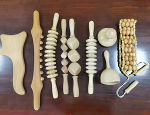 Kit de Maderoterapia 9 en 1 con Rodillo Masajeador de Madera y Rodillo Gua Sha para Alivio del Dolor Muscular y Herramientas para Esculpir el Cuerpo - Product Image 3