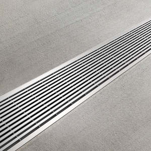 כיסוי תעלת ניקוז ליניארית אופקית לרצפה, עשוי נירוסטה SS304, לבנייני משרדים יוקרתיים, קניונים וחוץ. - Product Image 1