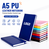 Carnet de notes de bureau A5 en cuir PU, plusieurs couleurs disponibles, fermeture élastique, fabricant de carnets professionnels, en stock