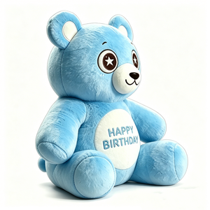 Ours en peluche bleu pastel géant, personnalisé et adapté aux enfants, avec des yeux brodés en forme d'étoile. - Product Image 5