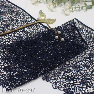 Produttore all'ingrosso di alta qualità Guipure Trim pizzo nuovo moda 17cm di larghezza solubile in acqua fiore chimico pizzo per le donne - Product Image 3