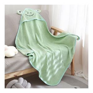 Serviette de bain douce en coton gaufré personnalisée avec logo brodé pour bébé fille et garçon, cadeau pour nouveau-nés - Product Image 2