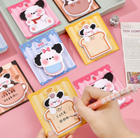 Stiker Pesan Kantor Kartun Anjing Desain Lucu Perekat Sendiri, Kertas Catatan Tempel Lepas Pasang untuk Perlengkapan Belajar Siswa