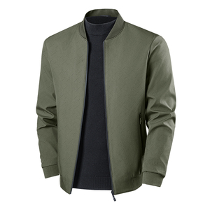 Chaqueta de hombre con cuello de béisbol de seda para primavera y otoño, cómoda, transpirable, a la moda, estilo Joker, cortavientos, para negocios. - Product Image 4