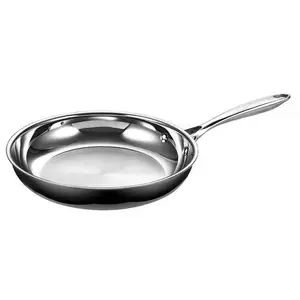 High Quality 24cm 28cm Crepe Omelet Maker Cookware Sus 304 Stainless Steel Skillet Fry Tri-ply Frying Pan