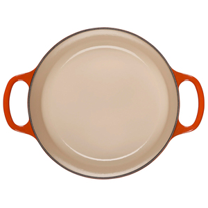 Casserole en fonte émaillée orange 3QT Bright Houseware Europe Design, antiadhésive, logo personnalisé, métal, diamètre 22 cm, écologique, deux poignées - Product Image 4